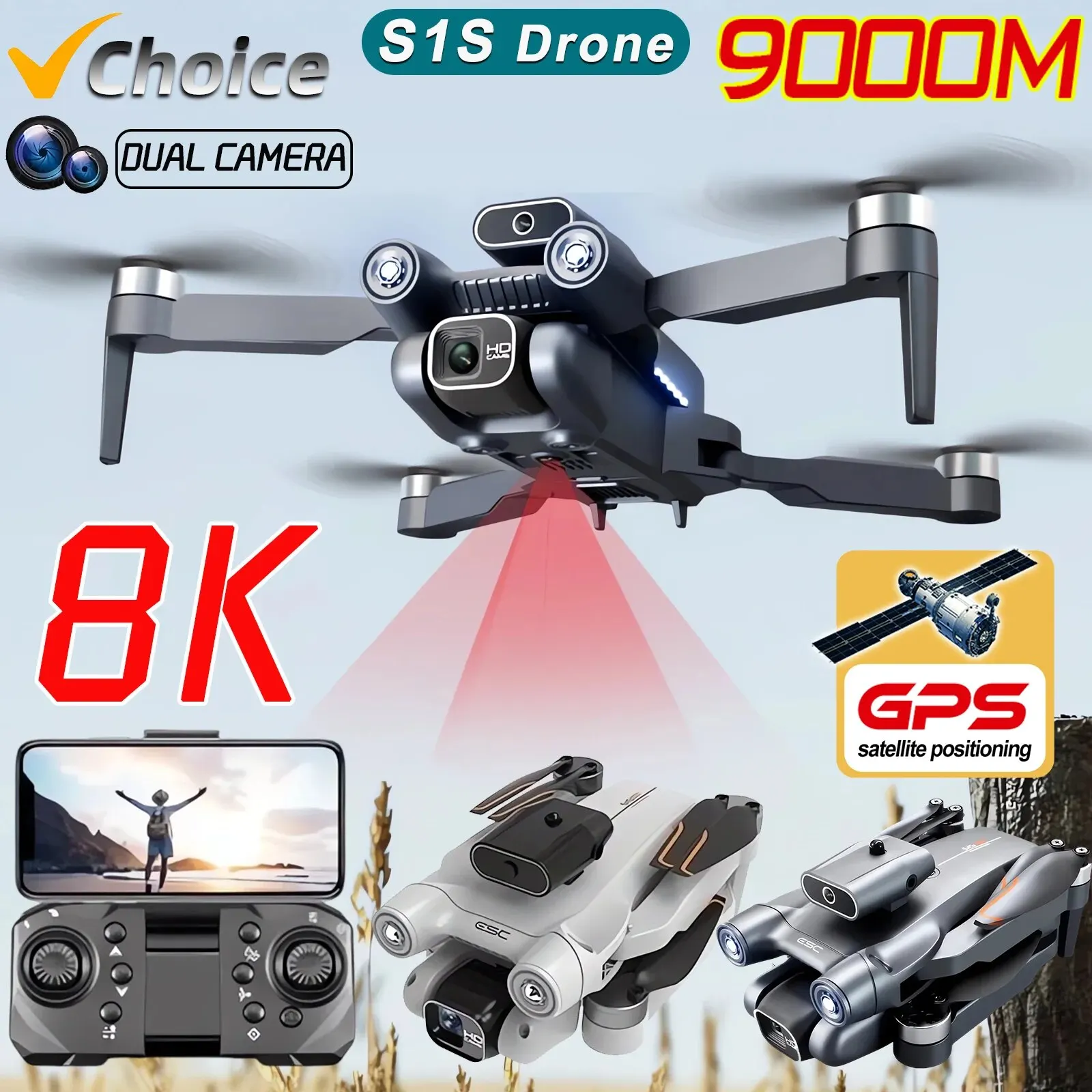 Drone Cinematic - Yeni S1S 5G GPS Drone kamera